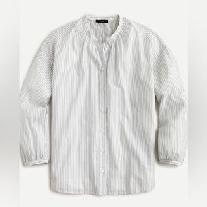 J.Crew Cotton-voile button-front top in double stripe Size Medium